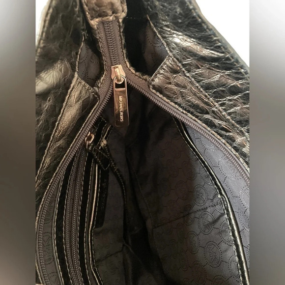 Michael KORS Metallic Gold Reptile Print Bag Purse Certificate of Authenticity - Picture 9 of 10